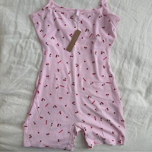 skims cherry pink onesie